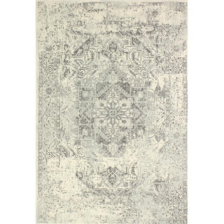 Bashian Bashian E110-IVGY-2.6X8-5437A Everek Collection Abstract Transitional Polypropylene Machine Made Area Rug; Ivory & Grey - 2 ft. 6 in. x 8 ft. E110-IVGY-2.6X8-5437A